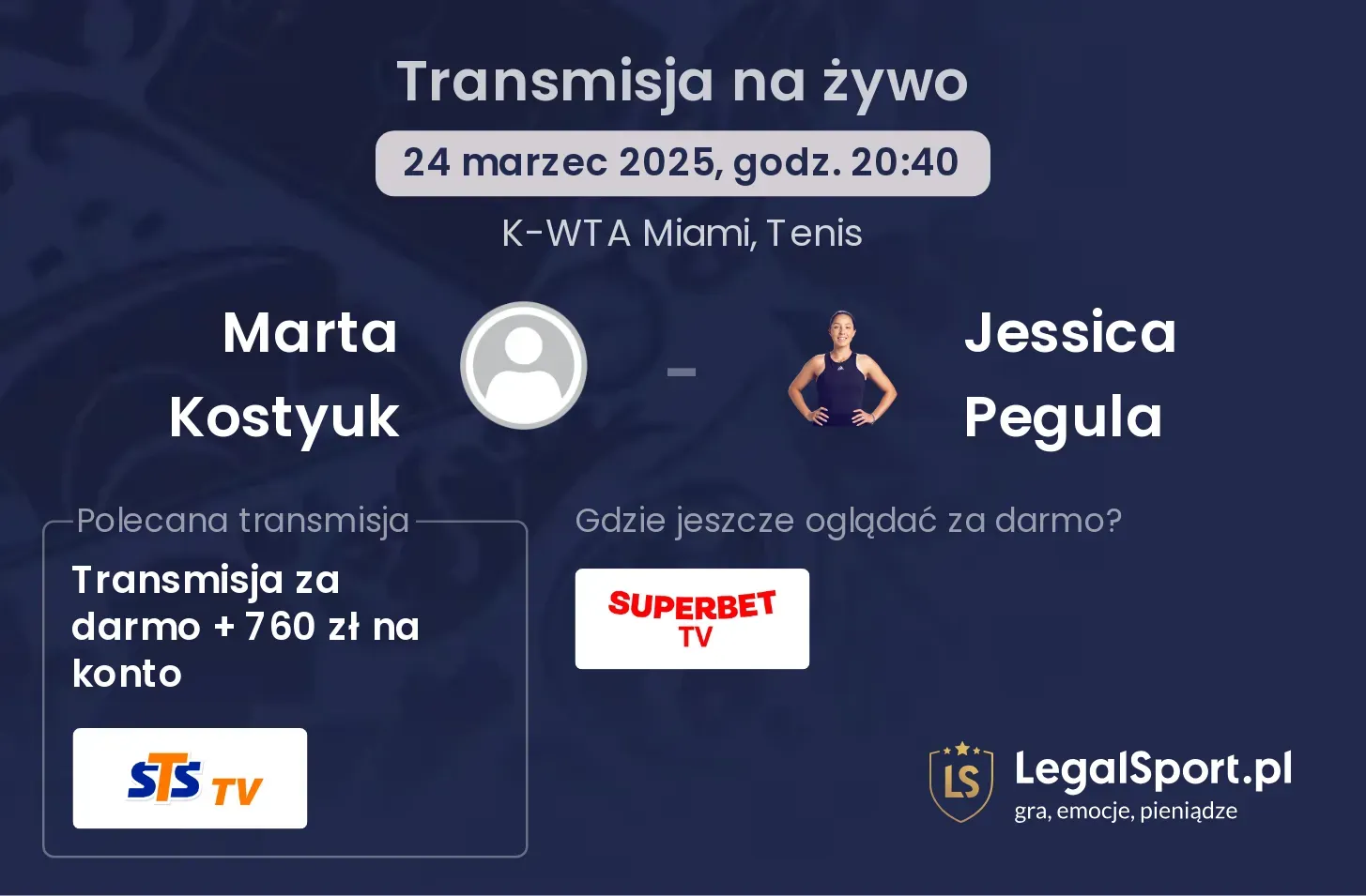 Marta Kostyuk - Jessica Pegula gdzie oglądać?