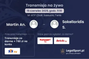 Martin An. - Sakellaridis S. gdzie oglądać transmisję?