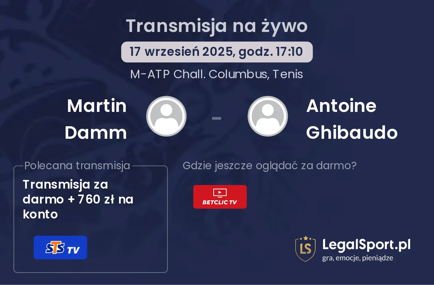 Martin Damm - Antoine Ghibaudo transmisja na żywo