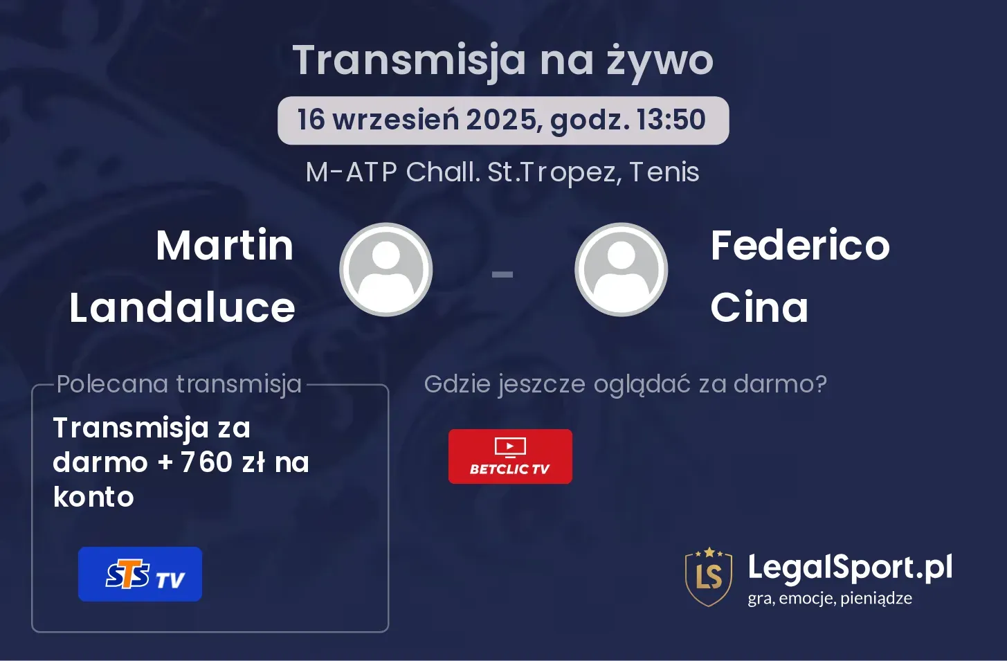 Martin Landaluce - Federico Cina transmisja na żywo