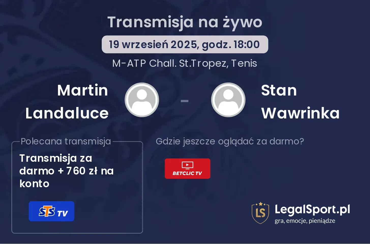 Martin Landaluce - Stan Wawrinka transmisja na żywo