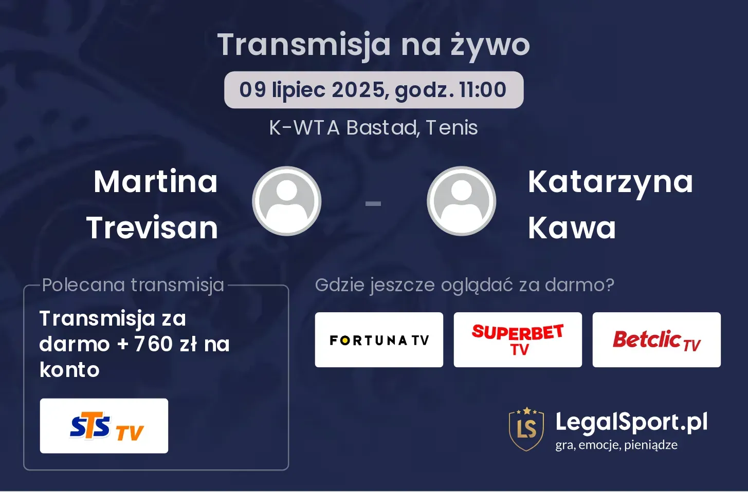 Martina Trevisan - Katarzyna Kawa transmisja na żywo