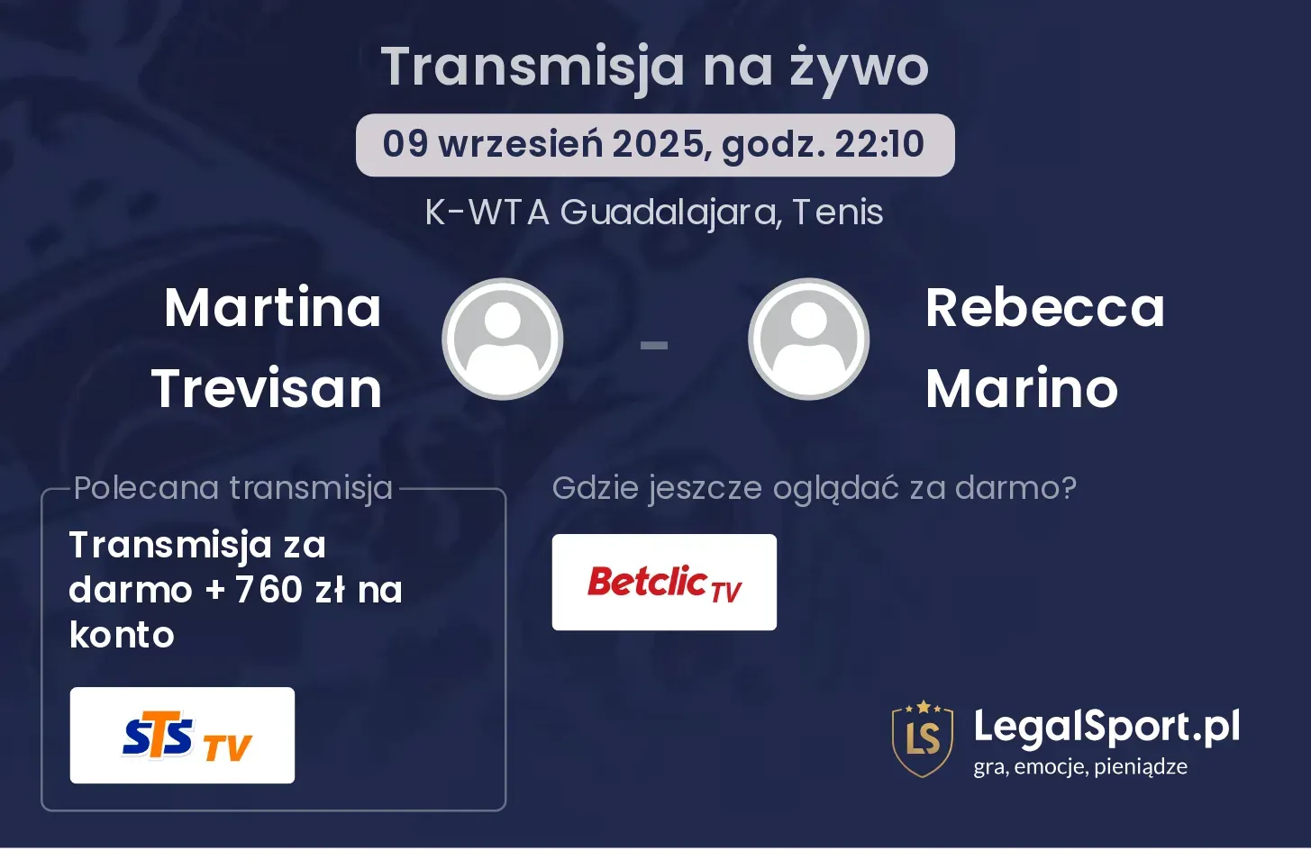 Martina Trevisan - Rebecca Marino transmisja na żywo