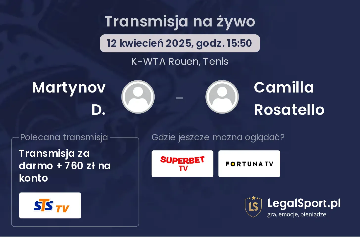 Martynov D. - Camilla Rosatello gdzie oglądać transmisję?