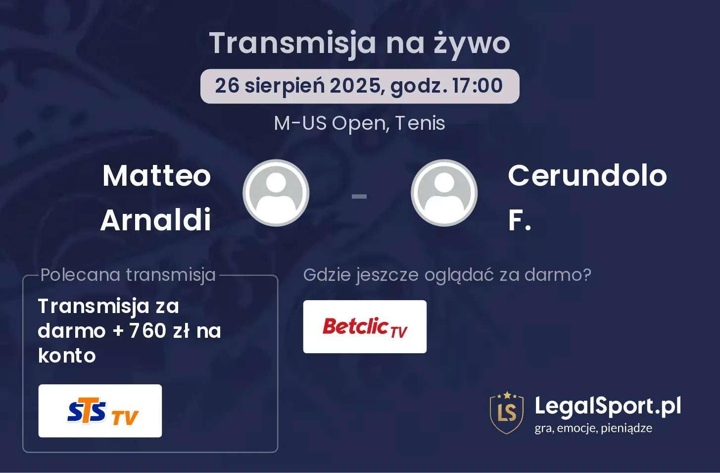 Matteo Arnaldi - Cerundolo F. transmisja na żywo
