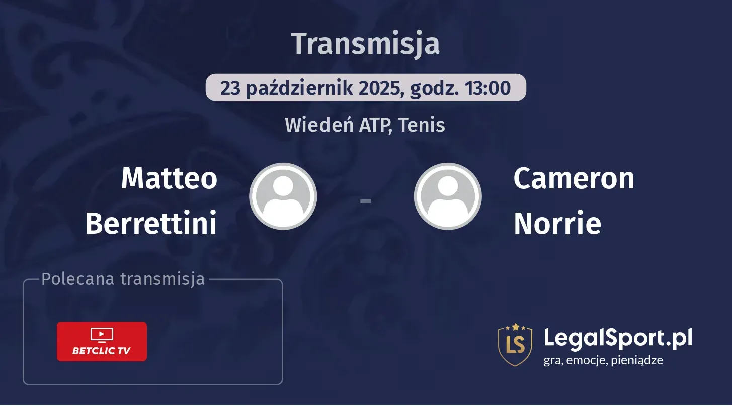 Matteo Berrettini - Cameron Norrie Transmisje