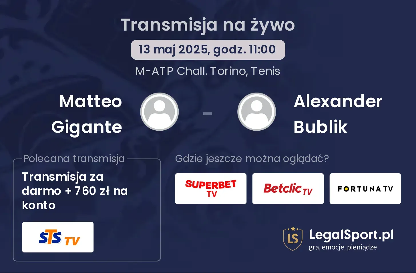 Matteo Gigante - Alexander Bublik gdzie oglądać?