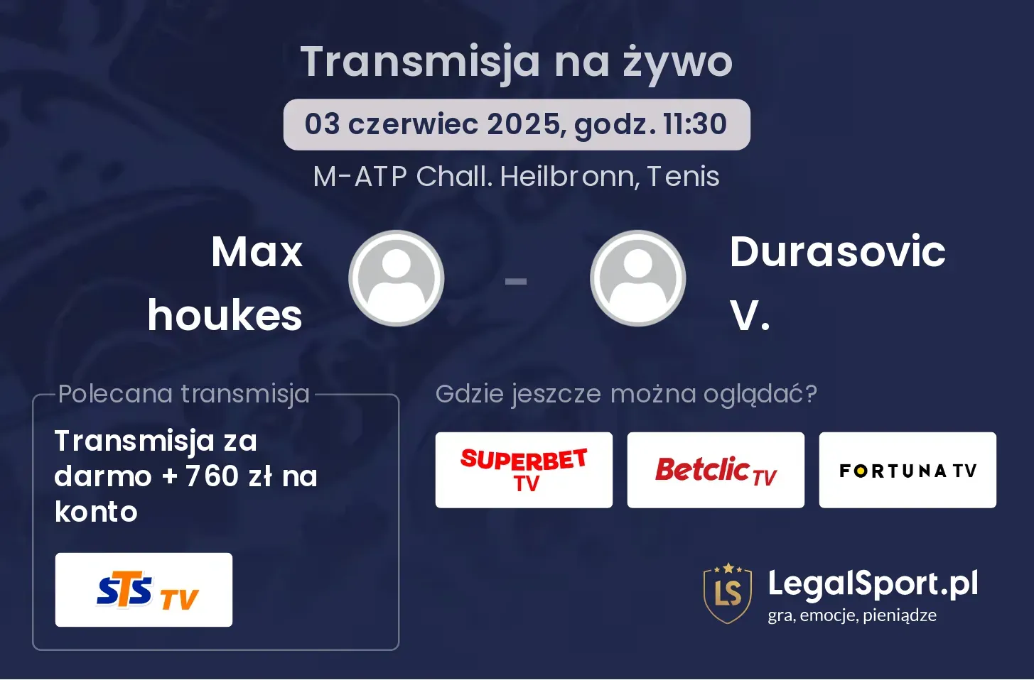 Max houkes  - Durasovic V. gdzie oglądać transmisję?