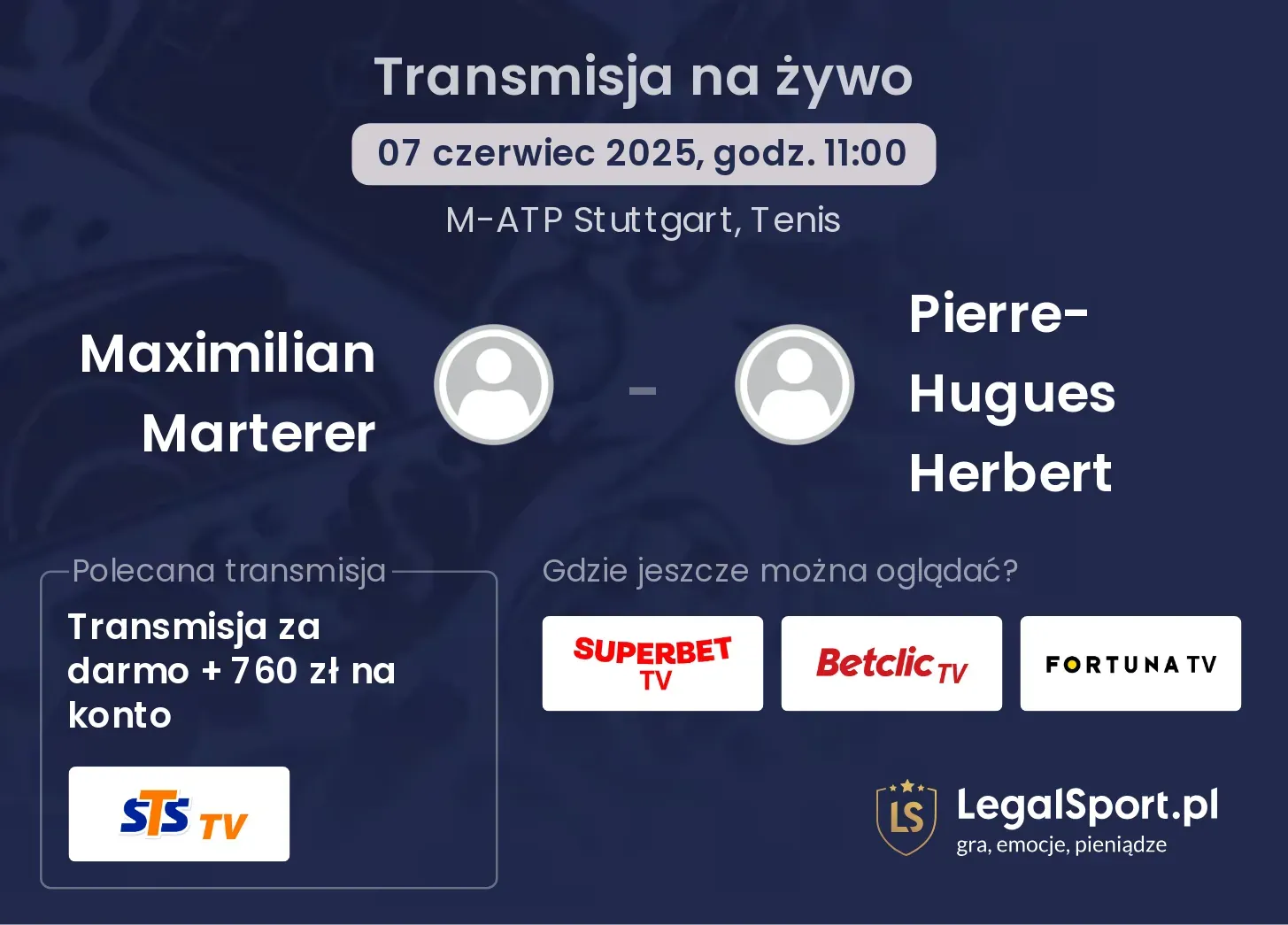 Maximilian Marterer - Pierre-Hugues Herbert gdzie oglądać transmisję?