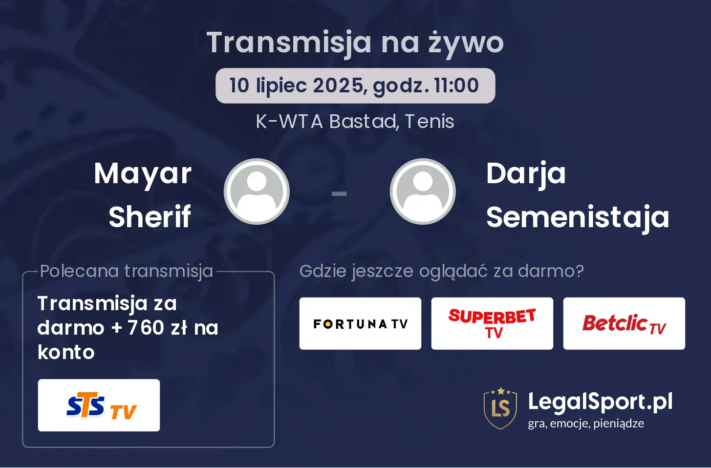 Mayar Sherif - Darja Semenistaja transmisja na żywo