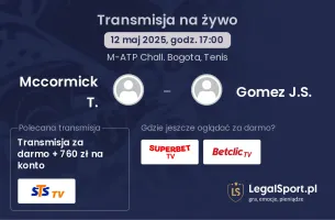 Mccormick T. - Gomez J.S. gdzie oglądać?