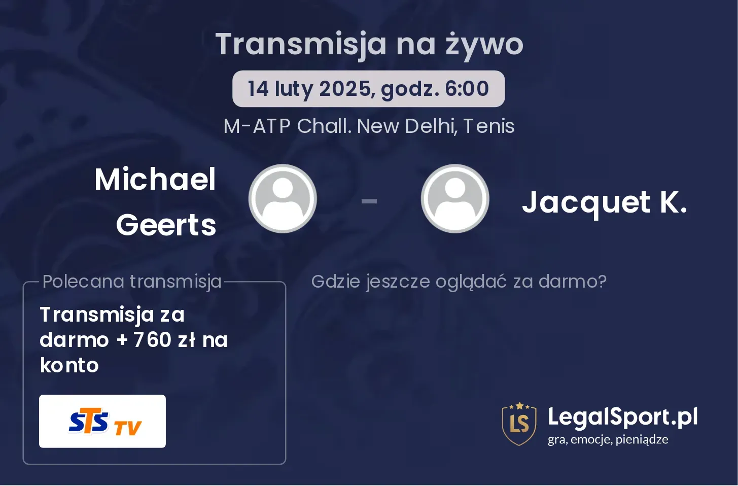 Michael Geerts - Jacquet K. gdzie oglądać transmisję?