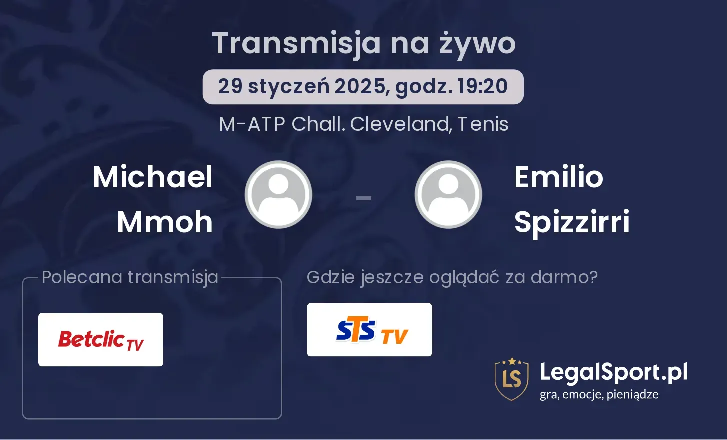 Michael Mmoh - Emilio Spizzirri gdzie oglądać?