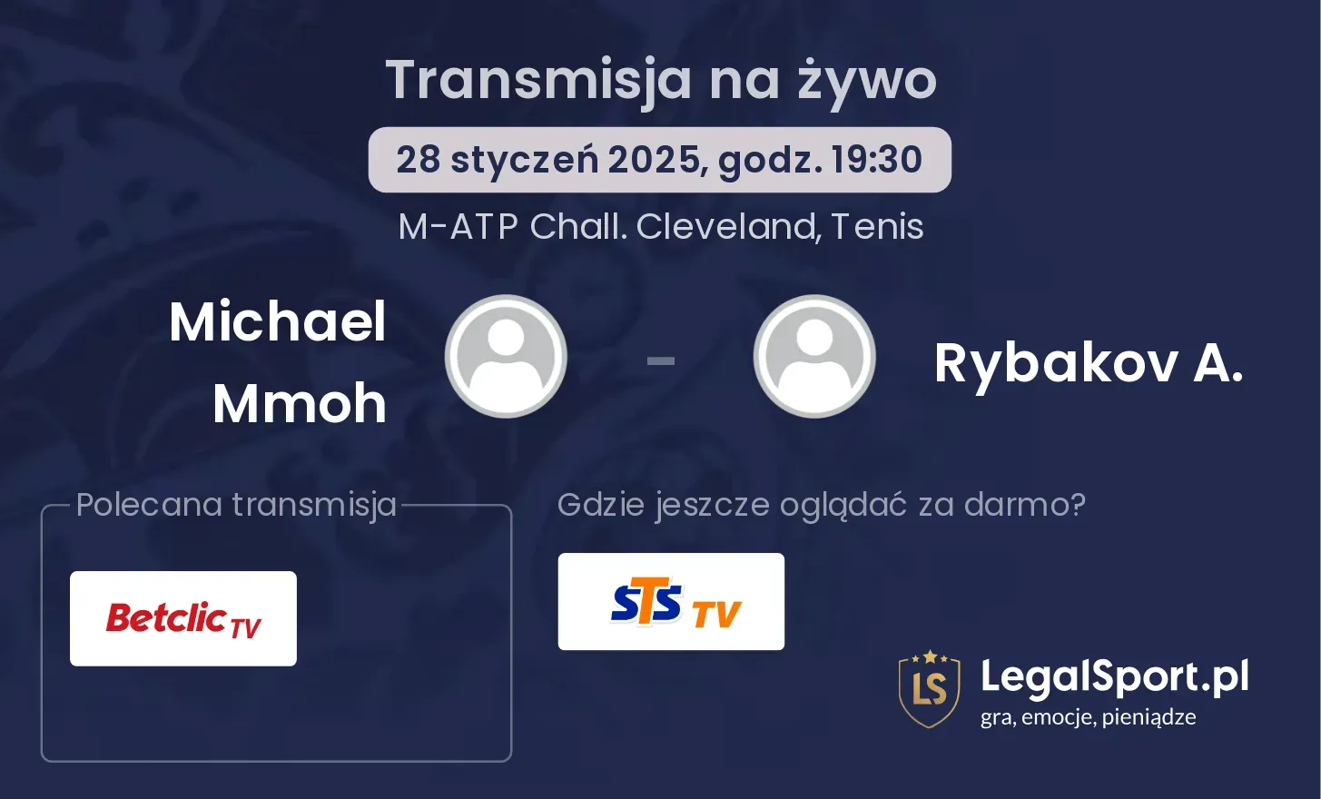 Michael Mmoh - Rybakov A. gdzie oglądać?