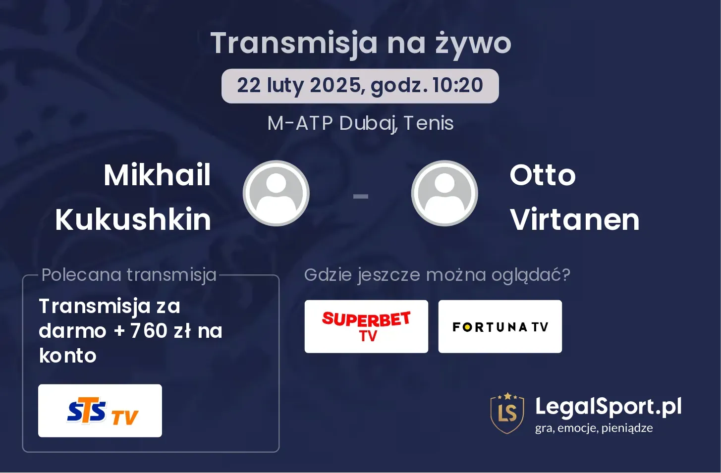 Mikhail Kukushkin - Otto Virtanen gdzie oglądać?