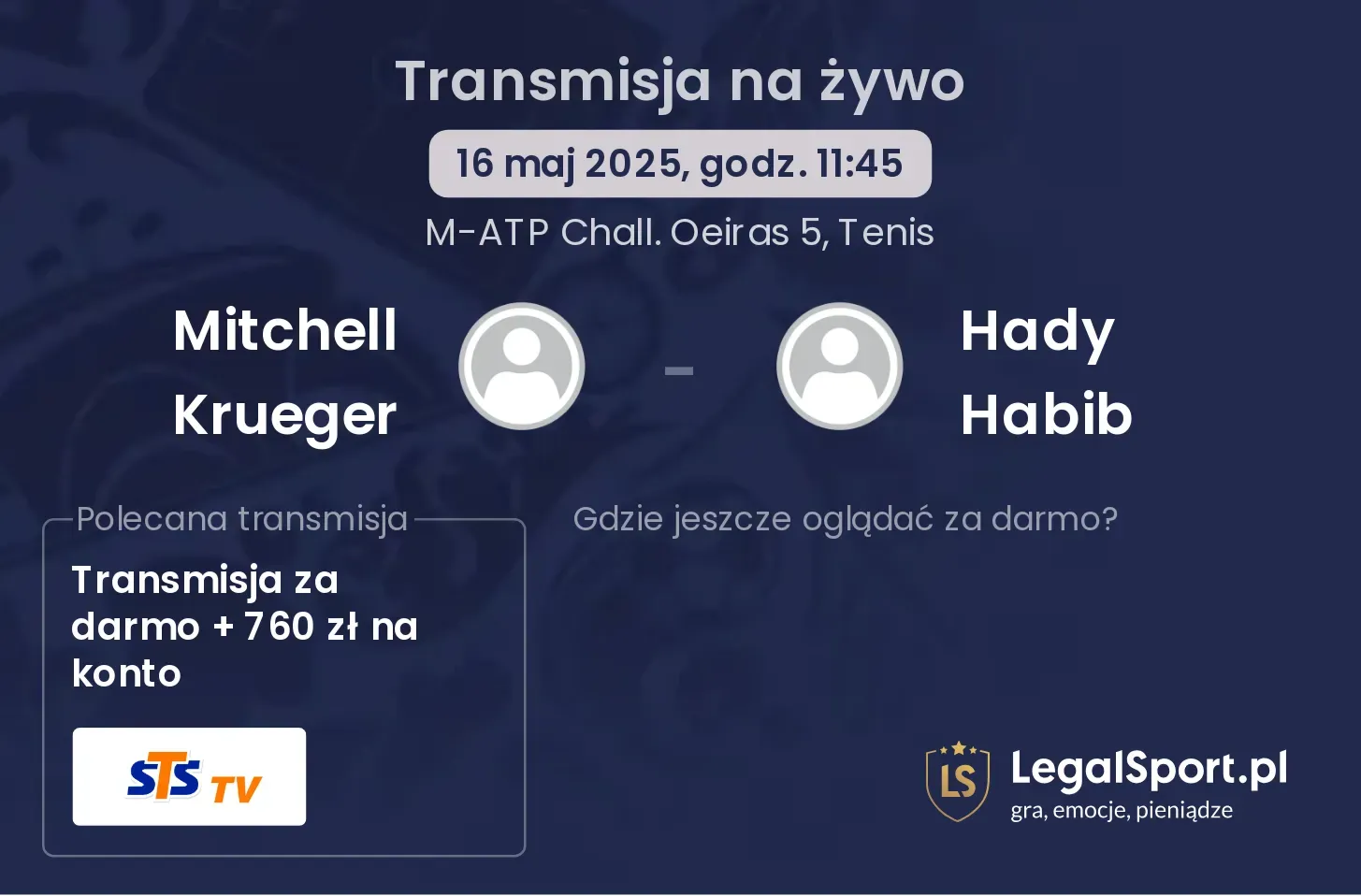 Mitchell Krueger - Hady Habib transmisja na żywo