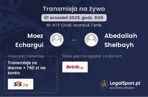 Moez Echargui - Abedallah Shelbayh gdzie oglądać?