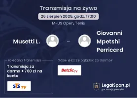 Musetti L. - Giovanni Mpetshi Perricard gdzie oglądać?