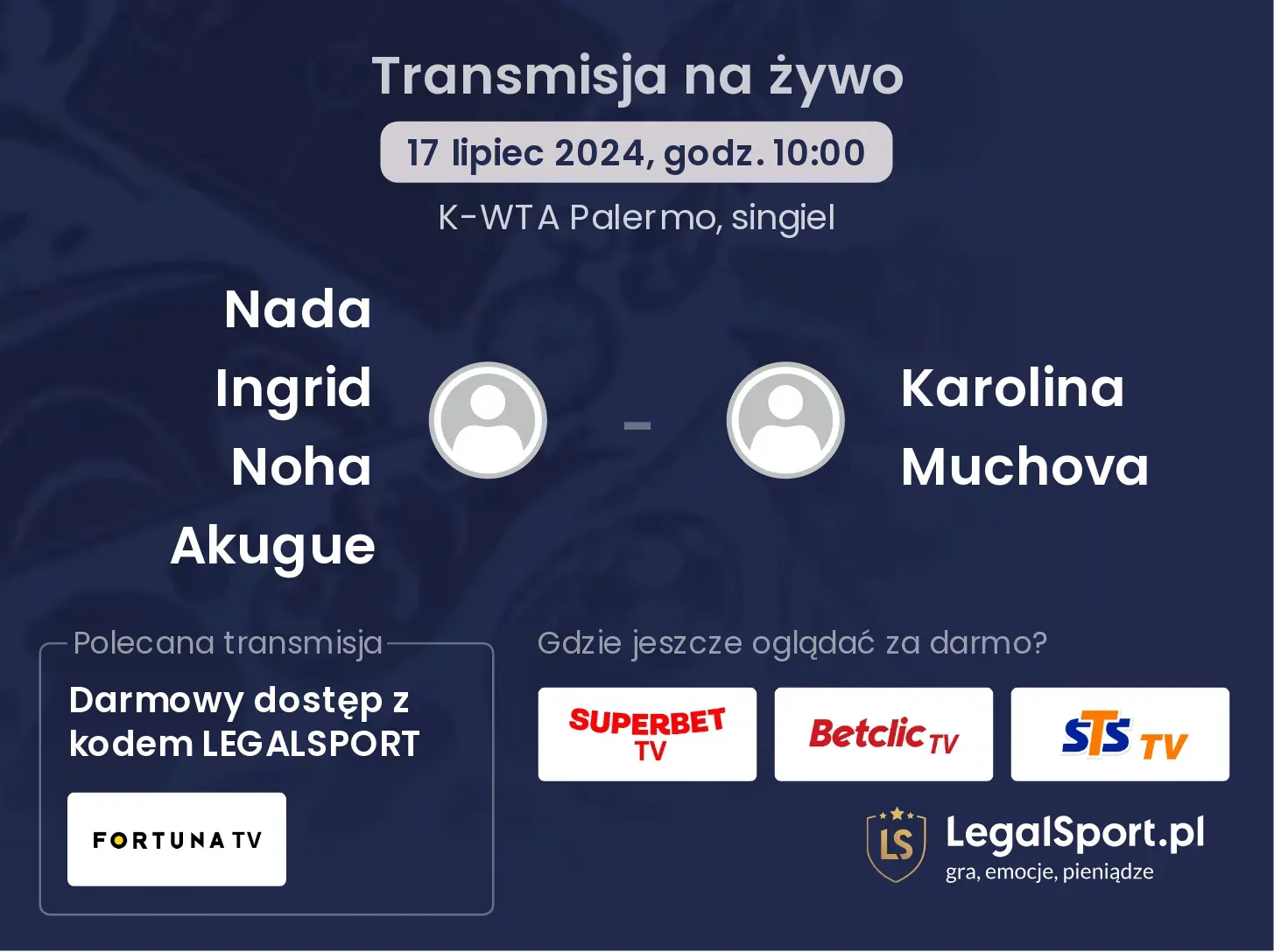 Nada Ingrid Noha Akugue - Karolina Muchova gdzie oglądać? Transmisja online za darmo (17.07, godz. 10:00)