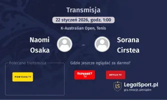 Naomi Osaka - Sorana Cirstea gdzie oglądać? (22.01)