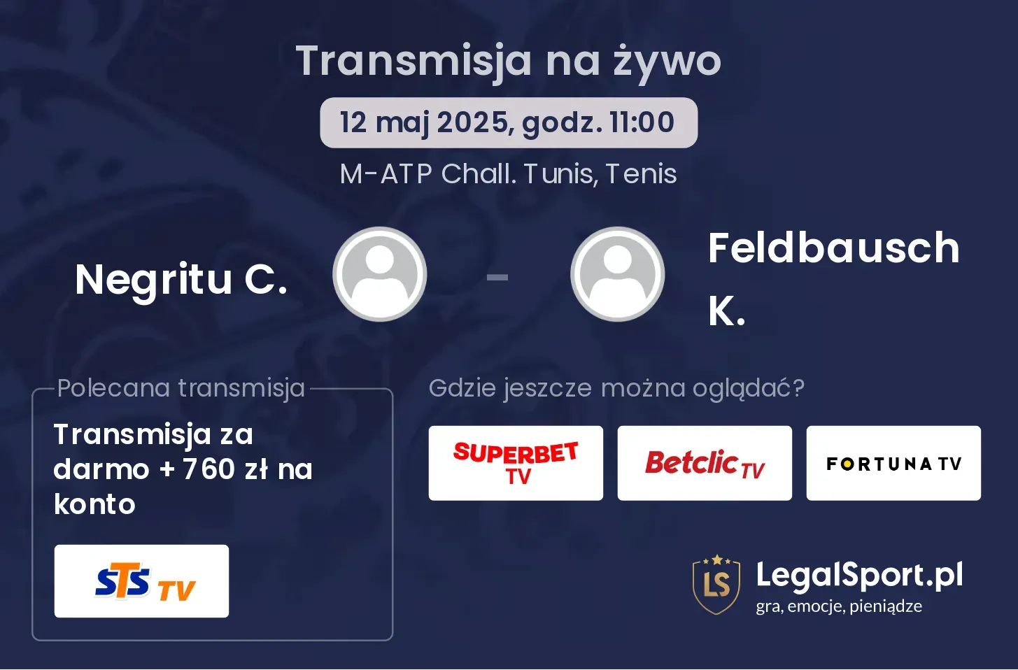 Negritu C. - Feldbausch K. gdzie oglądać?