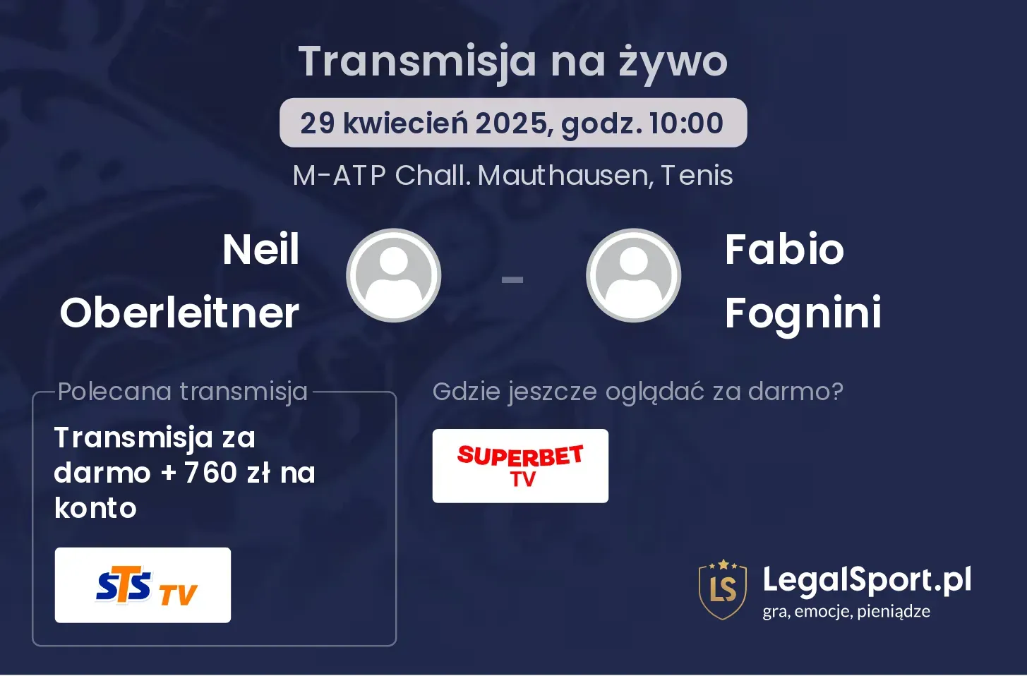 Neil Oberleitner - Fabio Fognini gdzie oglądać?