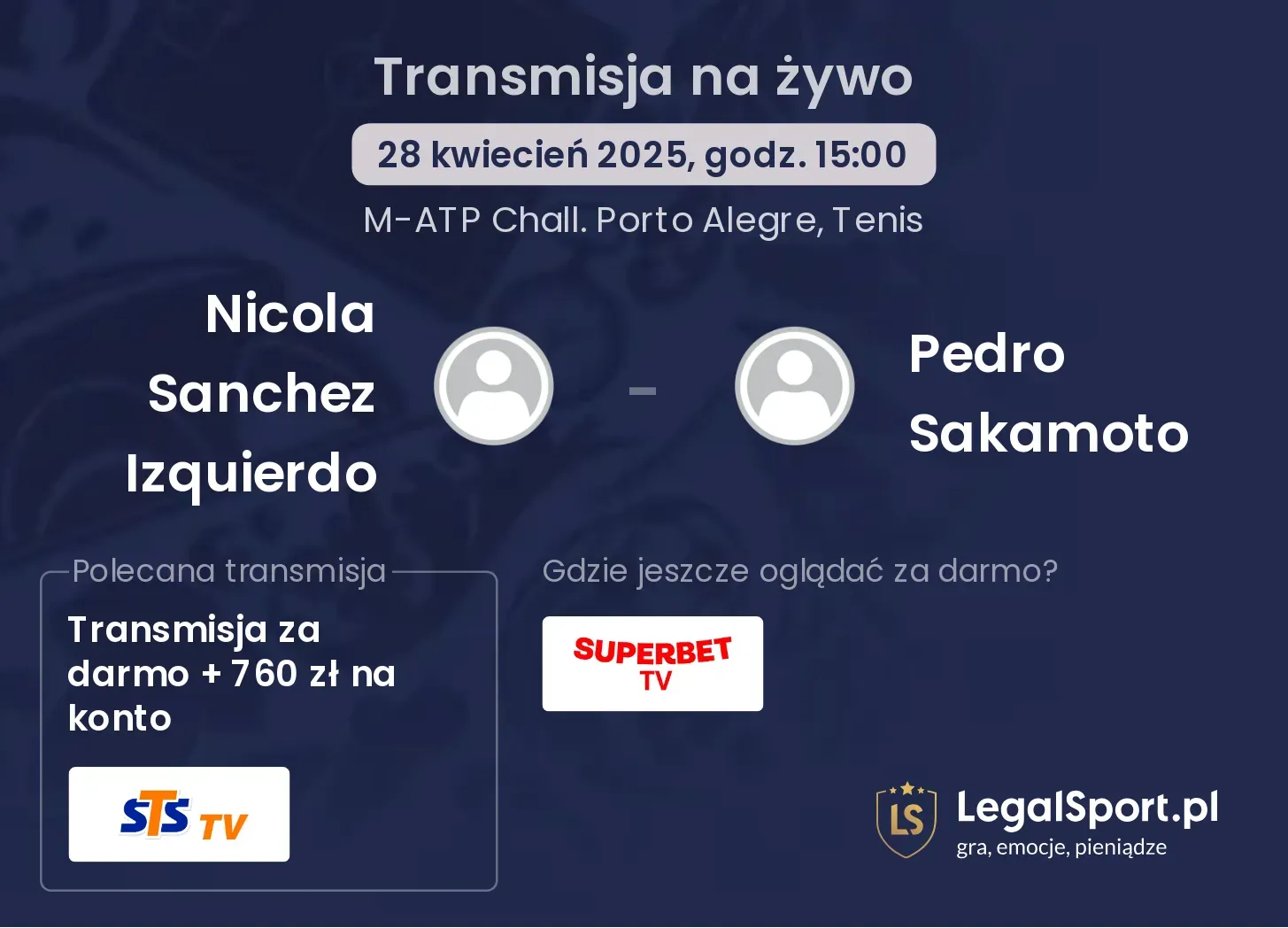 Nicola Sanchez Izquierdo - Pedro Sakamoto gdzie oglądać transmisję?