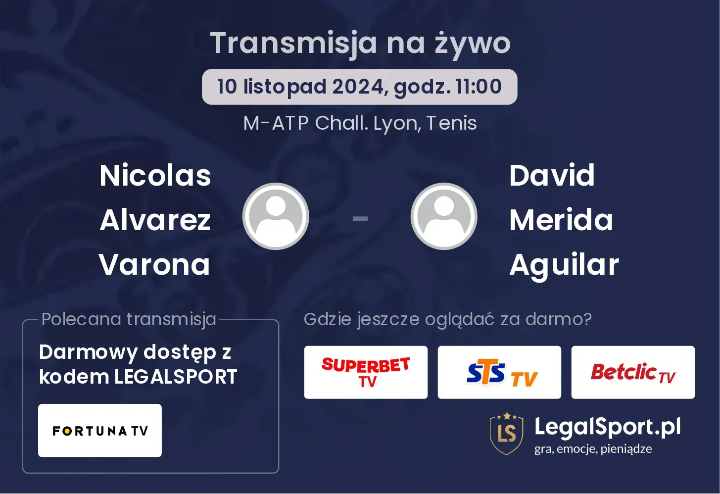 Nicolas Alvarez Varona - David Merida Aguilar gdzie oglądać? 10.11, godz. 11:00