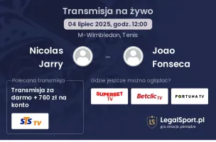 Nicolas Jarry - Joao Fonseca gdzie oglądać?