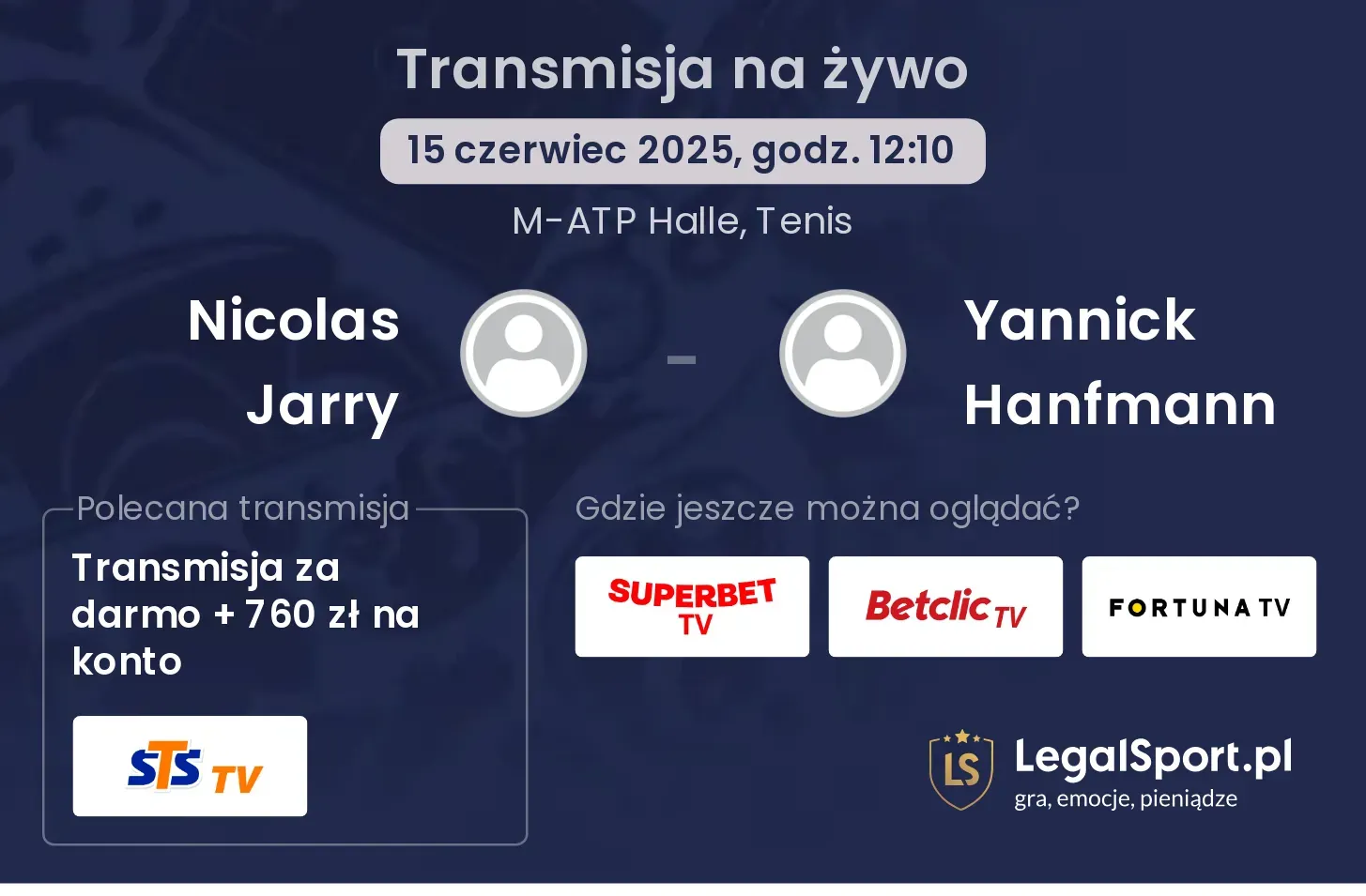 Nicolas Jarry - Yannick Hanfmann gdzie oglądać transmisję?