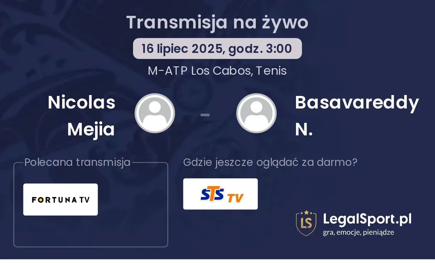 Nicolas Mejia - Basavareddy N. transmisja na żywo