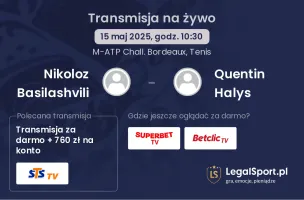 Nikoloz Basilashvili - Quentin Halys gdzie oglądać transmisję?