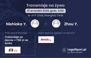 Nishioka Y. - Zhou Y. gdzie oglądać?