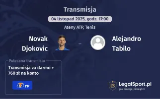 Novak Djokovic - Alejandro Tabilo gdzie oglądać? (04.11)