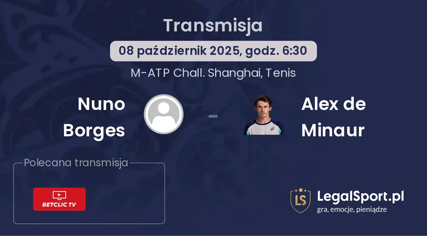 Nuno Borges - Alex de Minaur gdzie oglądać?