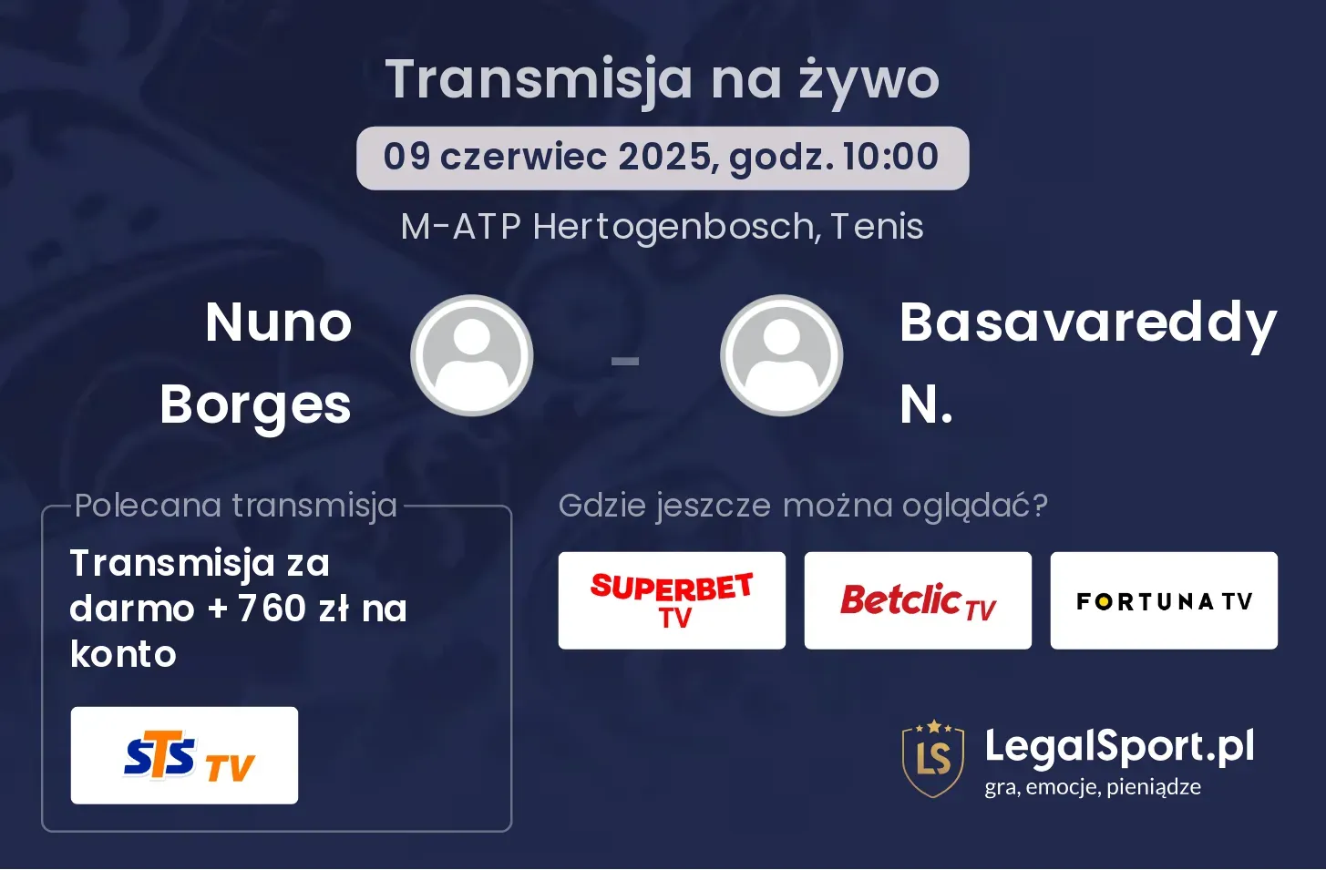Nuno Borges - Basavareddy N. transmisja na żywo
