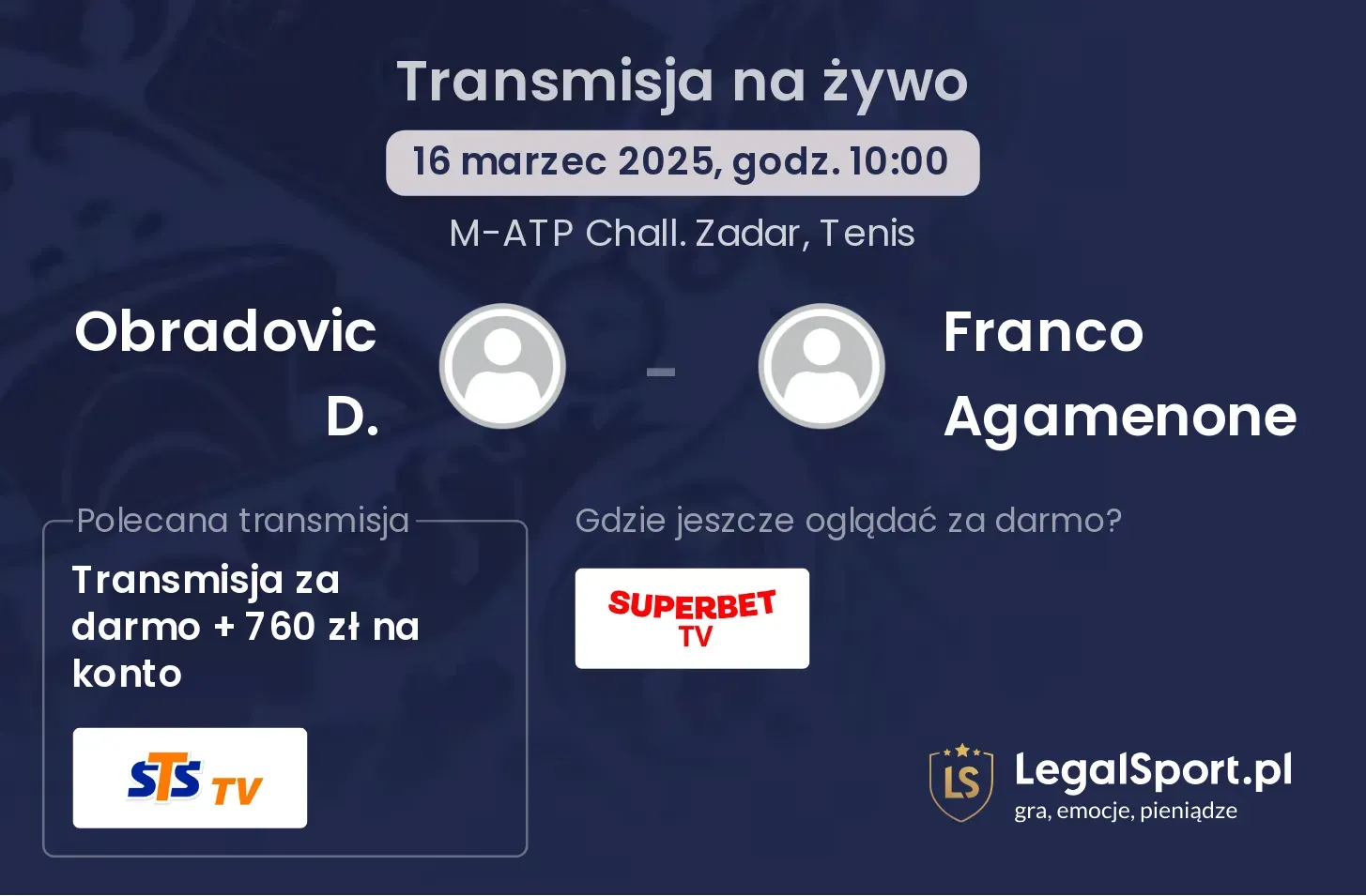 Obradovic D. - Franco Agamenone gdzie oglądać?