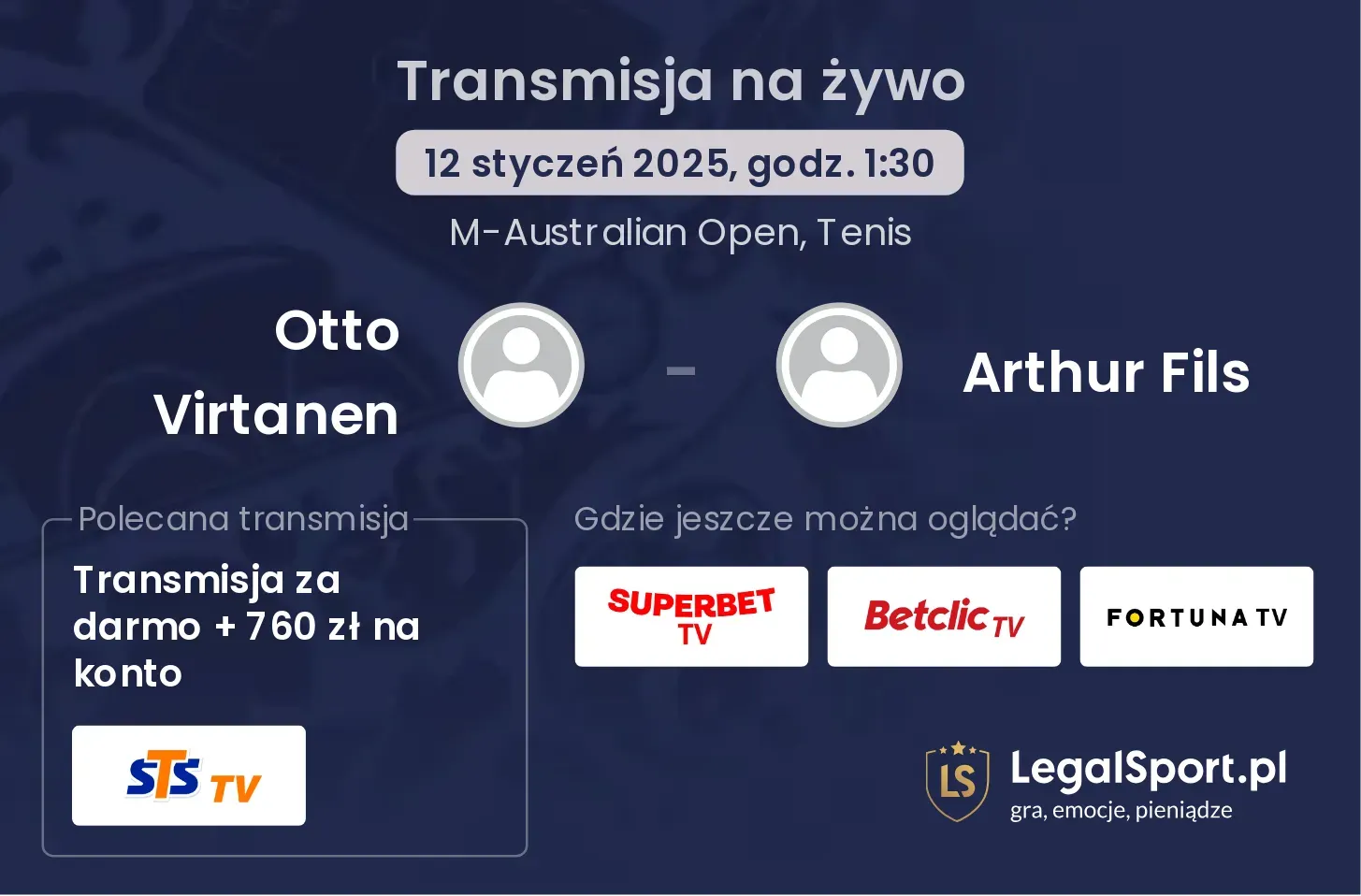 Otto Virtanen - Arthur Fils gdzie oglądać?