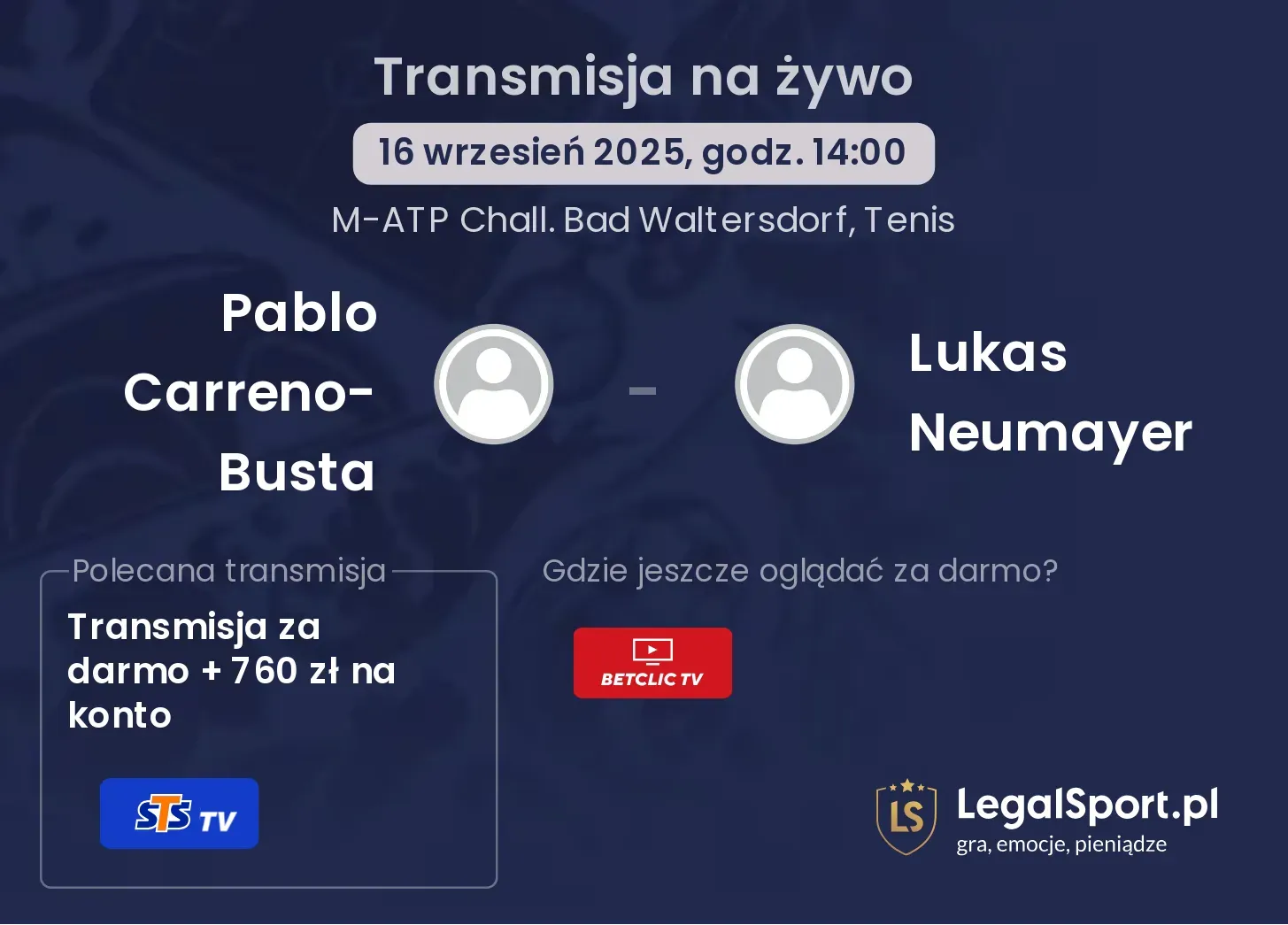 Pablo Carreno-Busta - Lukas Neumayer transmisja na żywo
