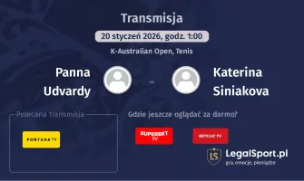 Panna Udvardy - Katerina Siniakova gdzie oglądać? (20.01)