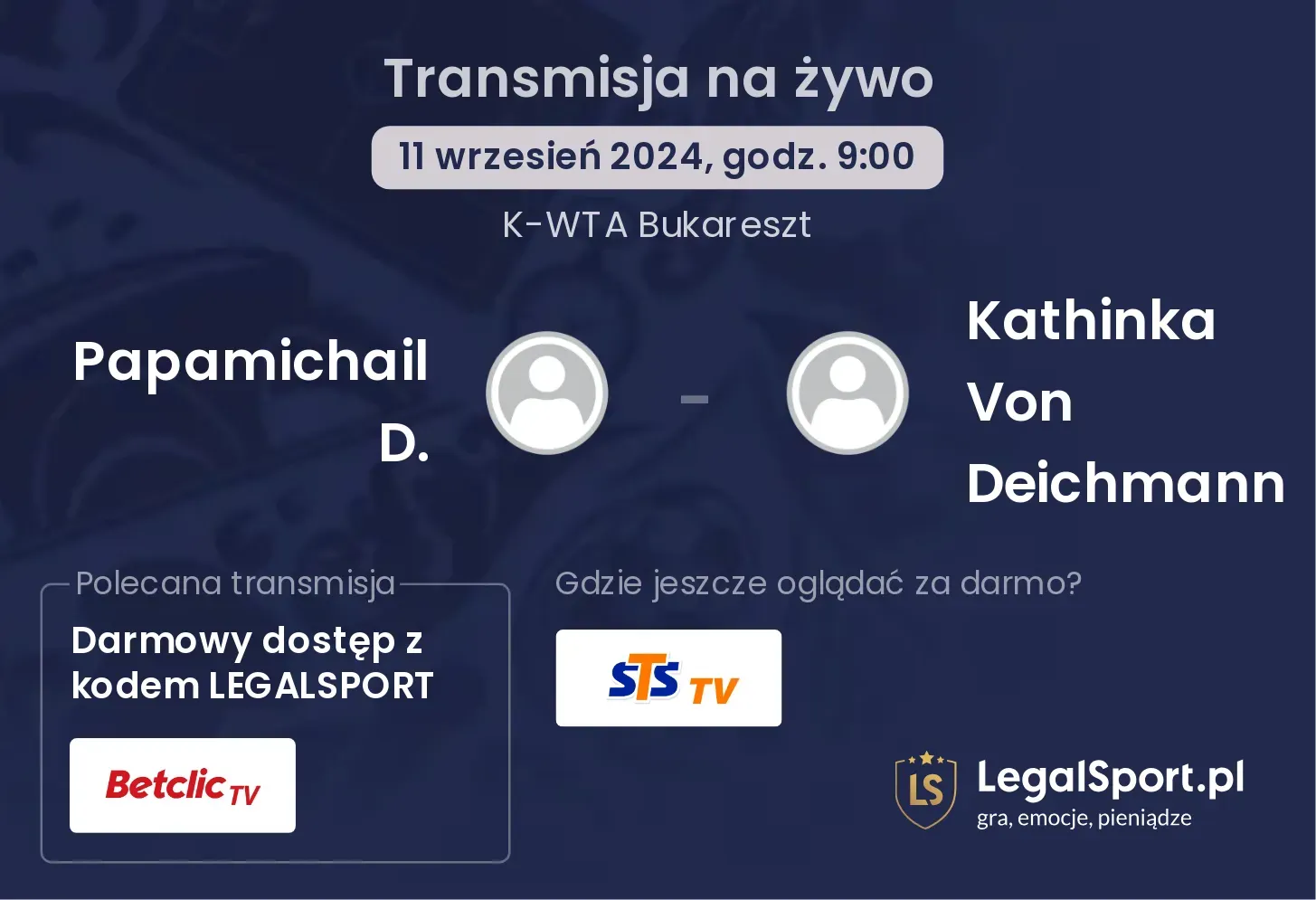 Papamichail D. - Kathinka Von Deichmann gdzie oglądać? 11.09, godz. 09:00