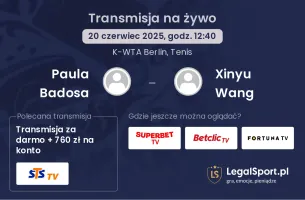 Paula Badosa - Xinyu Wang gdzie oglądać?