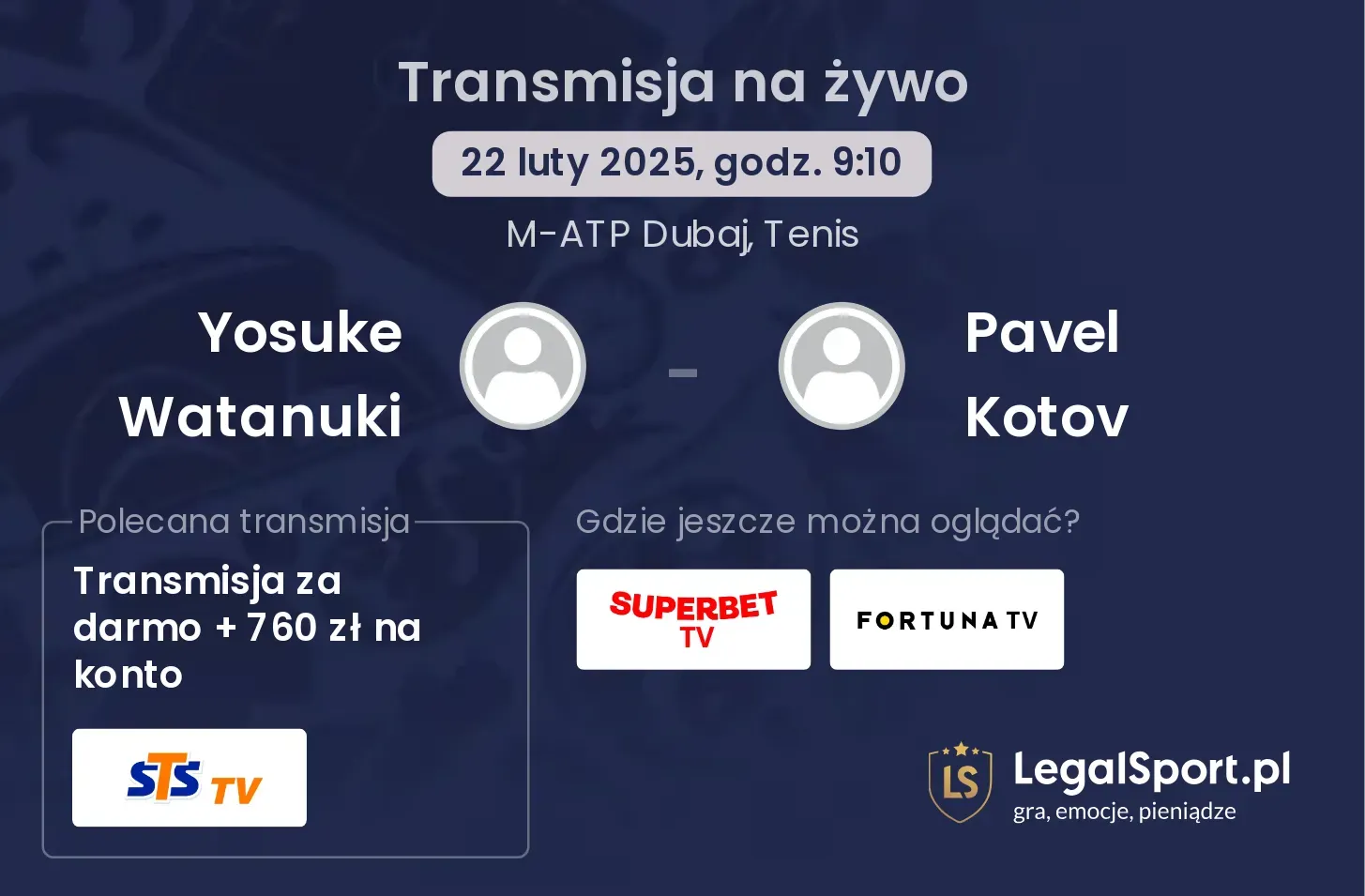 Yosuke Watanuki - Pavel Kotov gdzie oglądać transmisję?