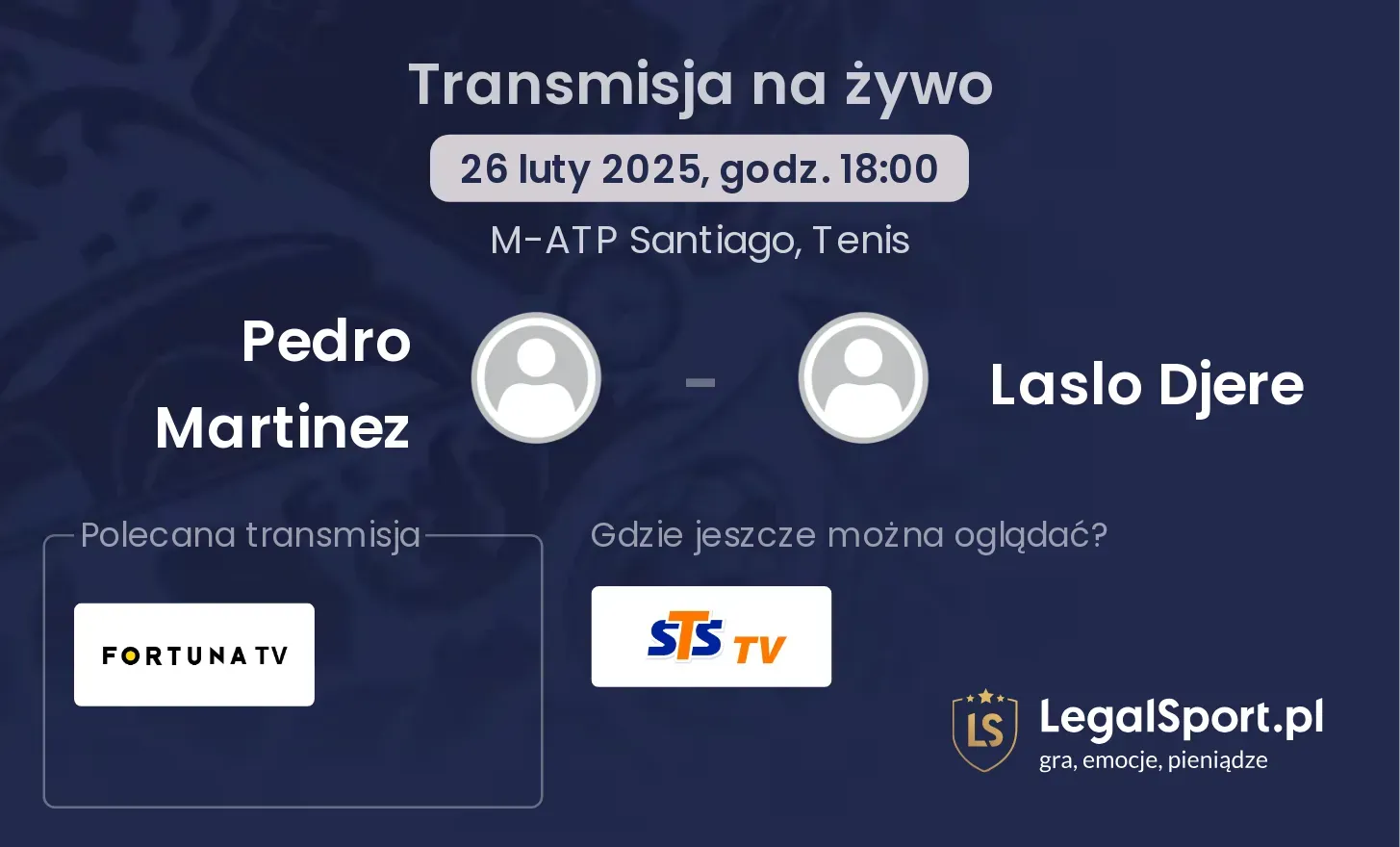 Pedro Martinez - Laslo Djere gdzie oglądać transmisję?