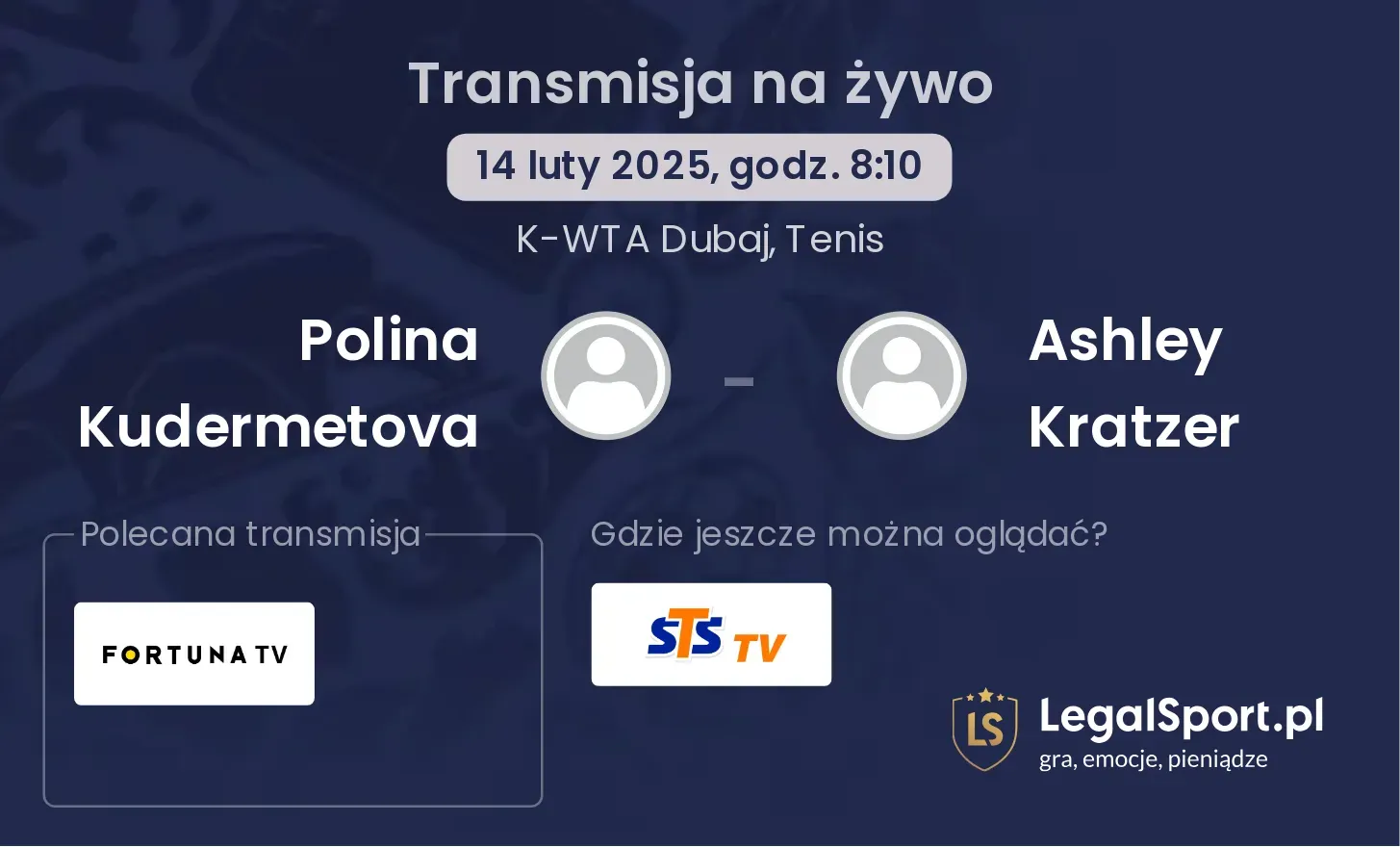 Polina Kudermetova - Ashley Kratzer gdzie oglądać?
