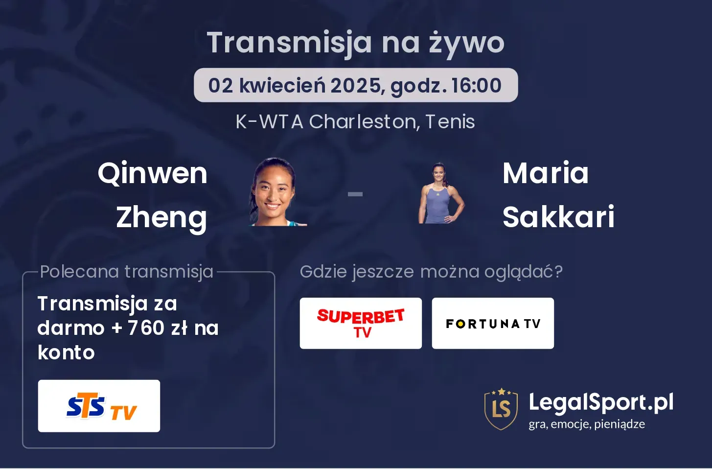 Qinwen Zheng - Maria Sakkari gdzie oglądać transmisję?