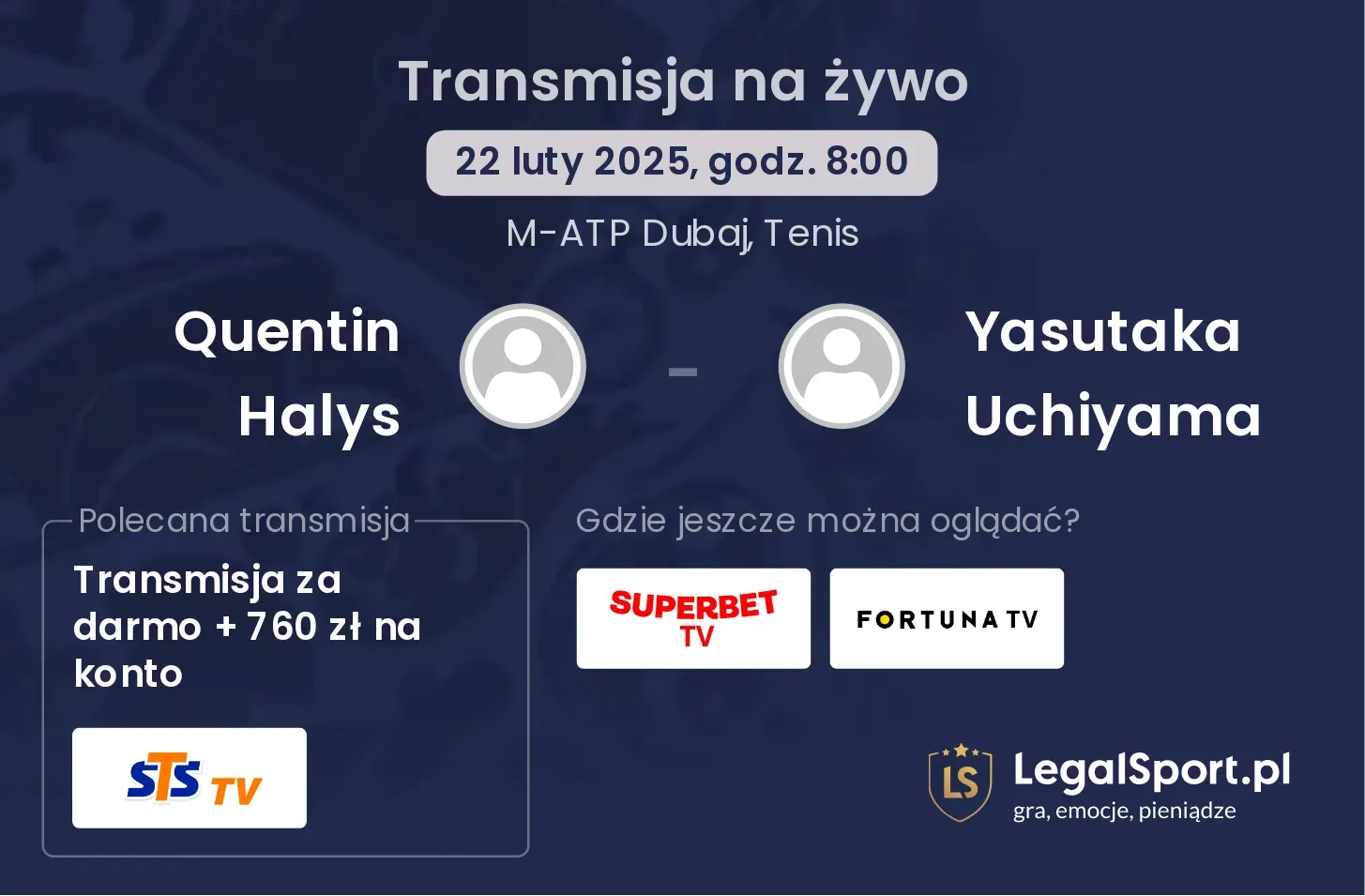 Quentin Halys - Yasutaka Uchiyama transmisja na żywo