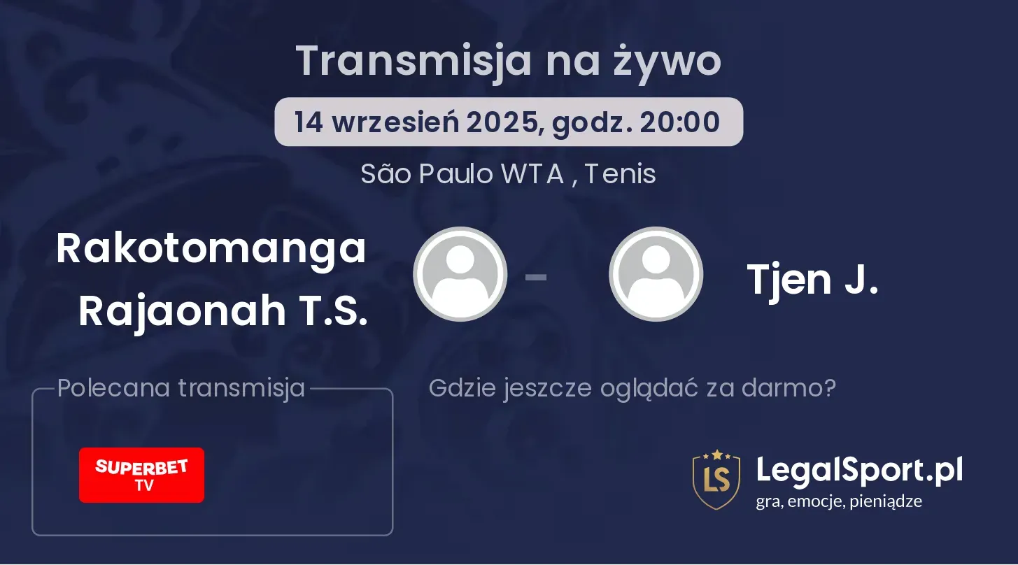 Rakotomanga Rajaonah T.S. - Tjen J. transmisja na żywo