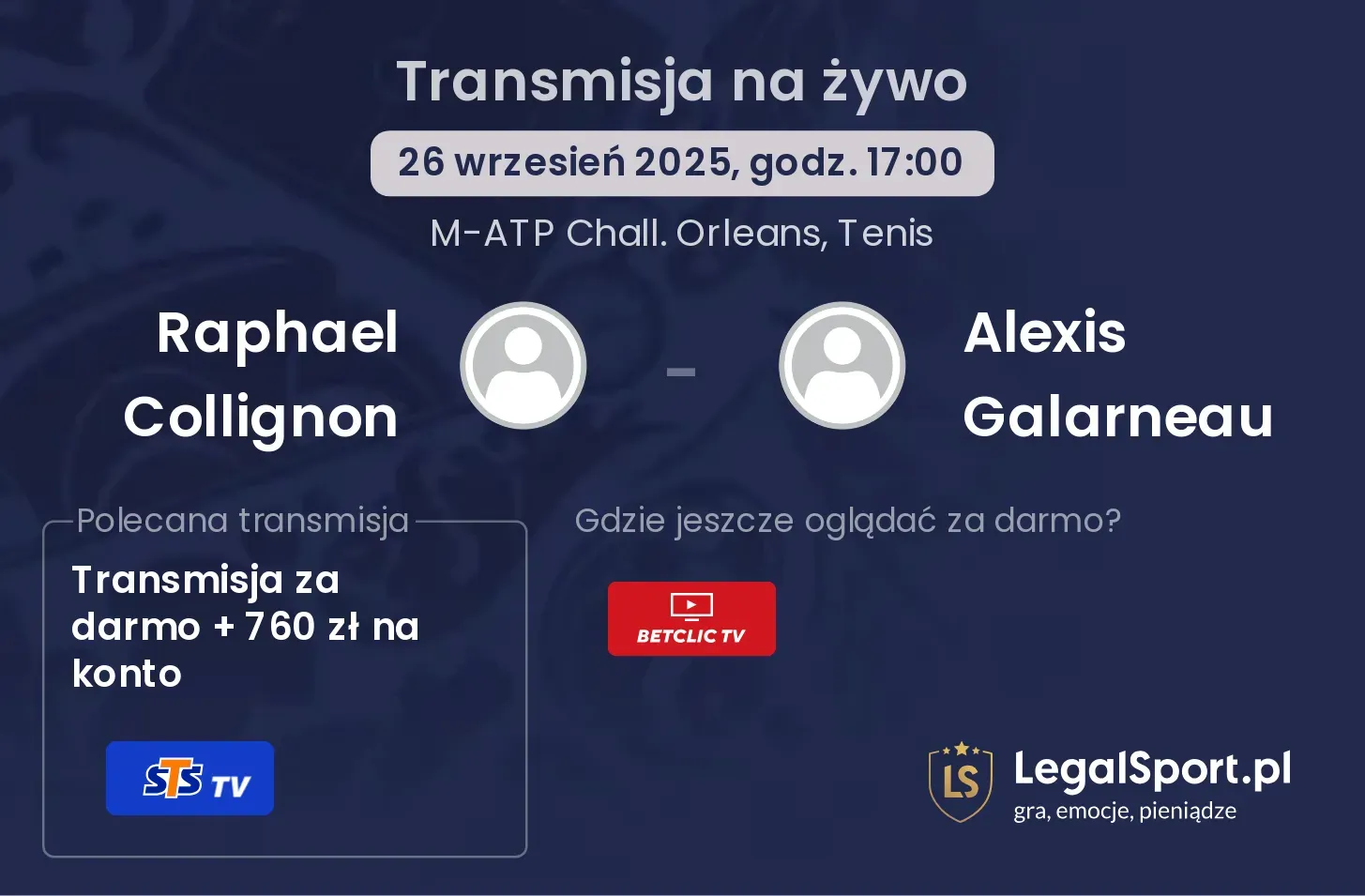 Raphael Collignon - Alexis Galarneau gdzie oglądać?