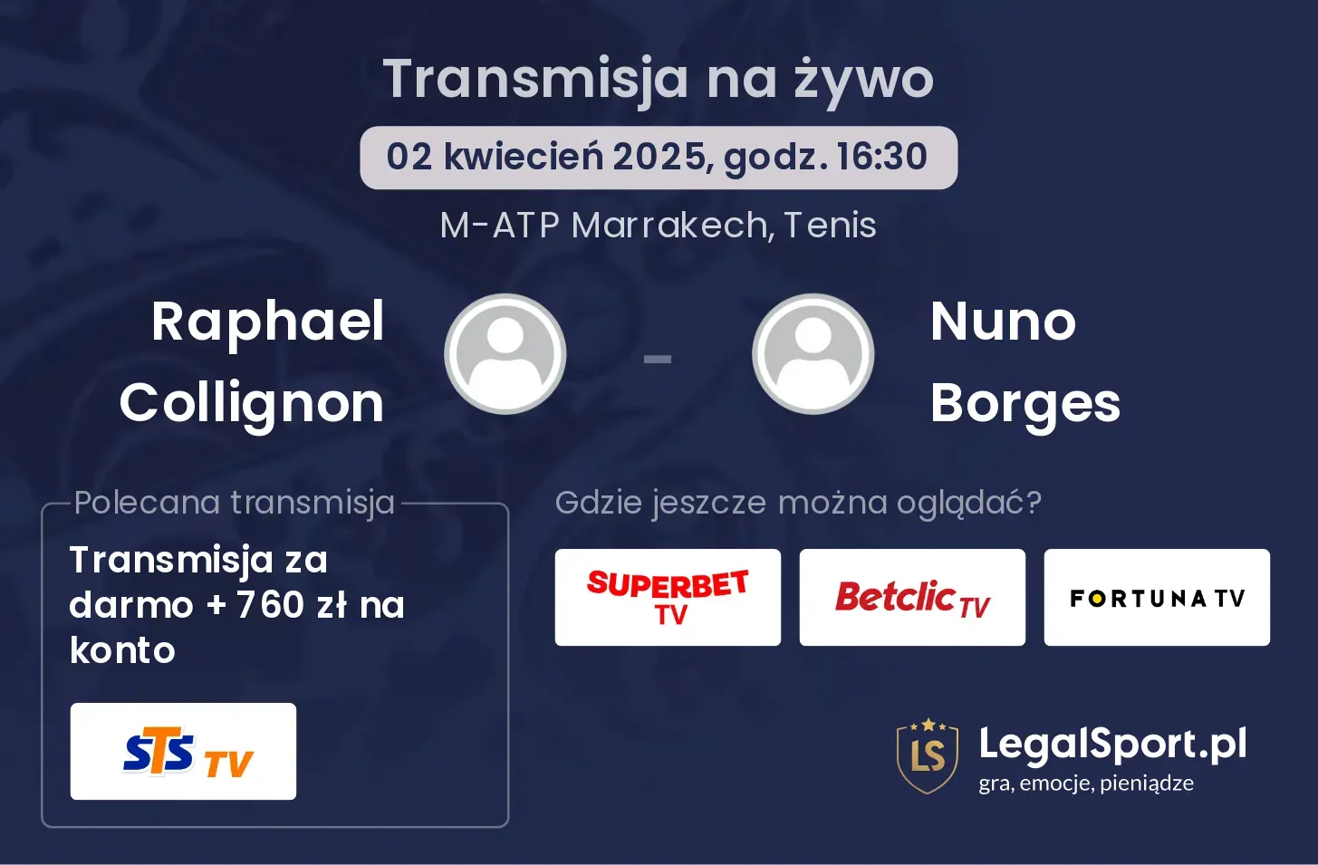 Raphael Collignon - Nuno Borges gdzie oglądać?